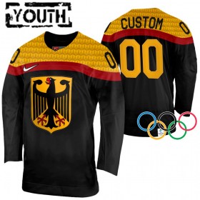 Duitsland Custom 2022 Winter Olympics Zwart Authentic Shirt - Kinderen